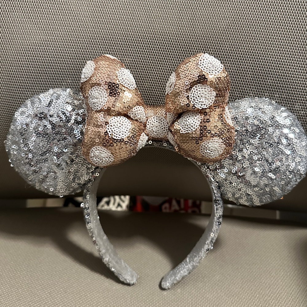 Disney Polka Dot Ears Mickey Mouse Rose Gold Silver Sequins Minnie 2023 Headband